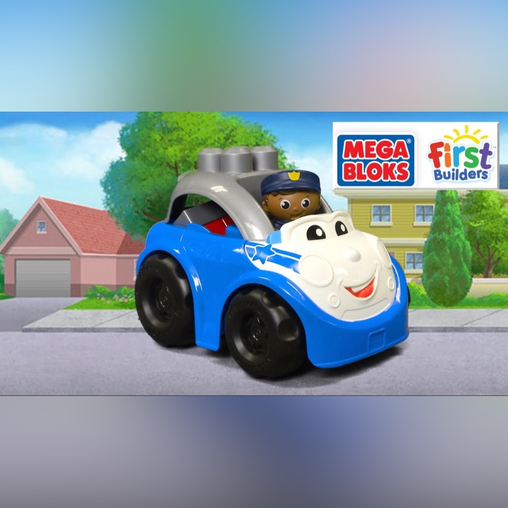 Mega bloks Blue Police Car with Figure